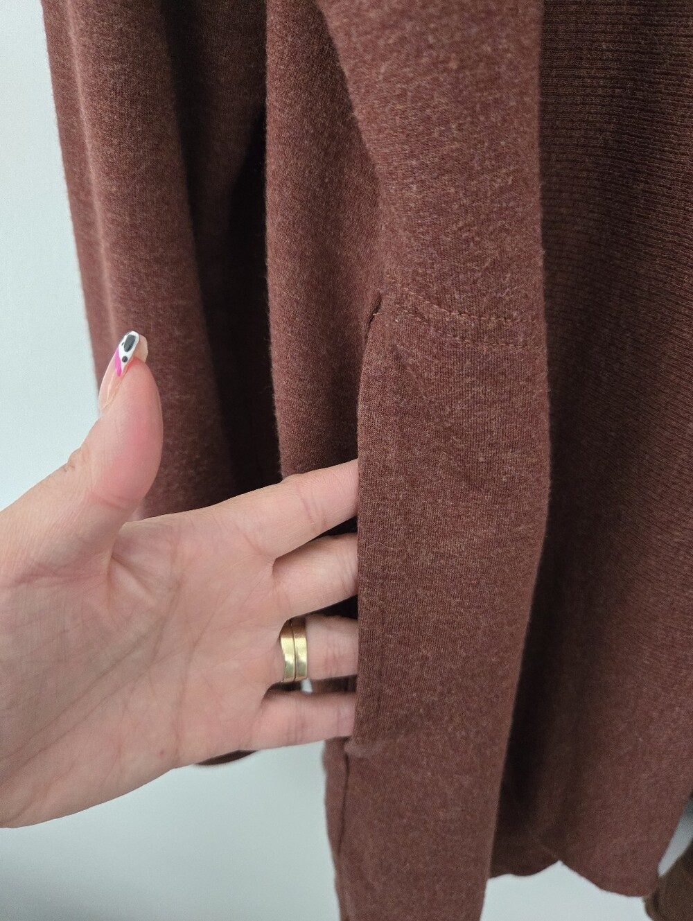 Athleta Open-Front Draped Cardigan in Rust Brown - Picture 5 of 10